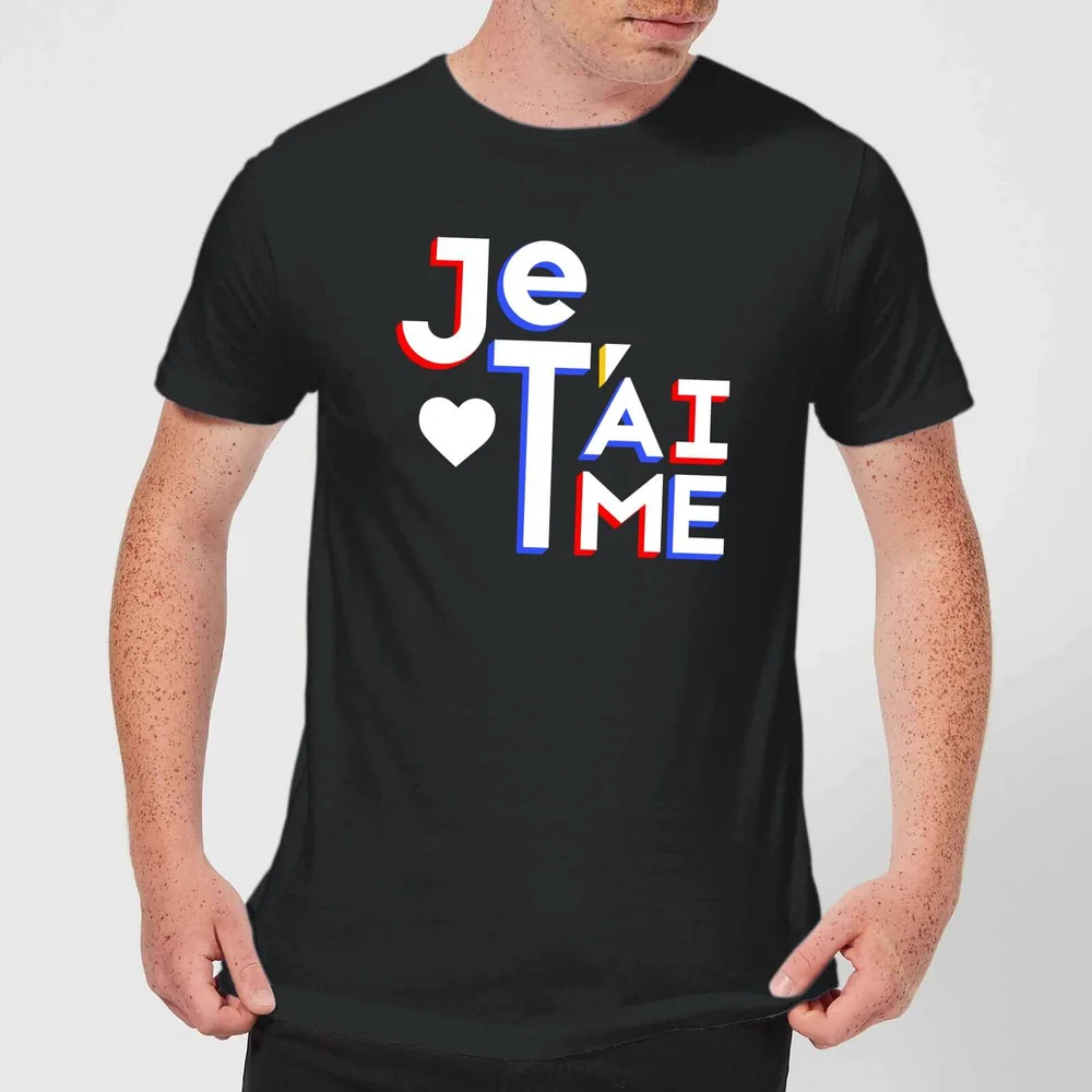 Je T'aime T-shirt - Zwart - S - Zwart Afbeelding 1