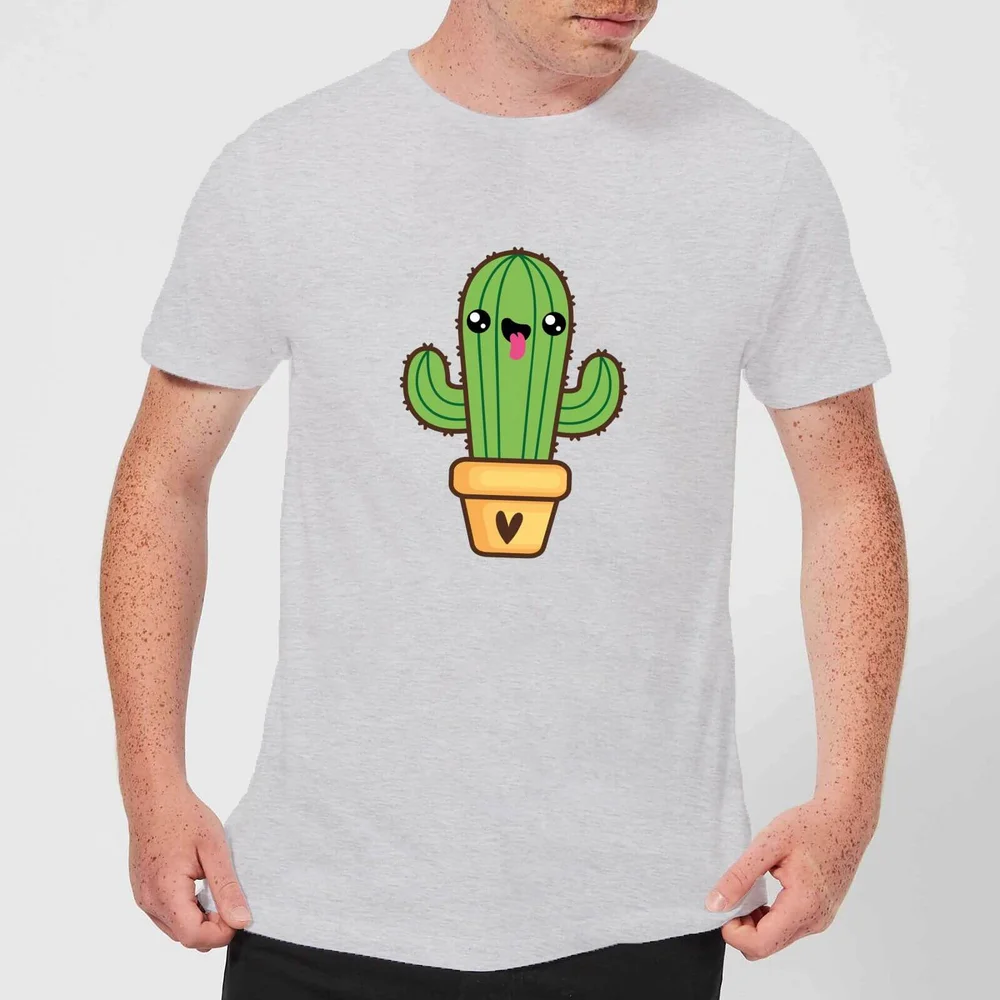 Cactus Love T-shirt - Grijs - S - Grijs Afbeelding 1