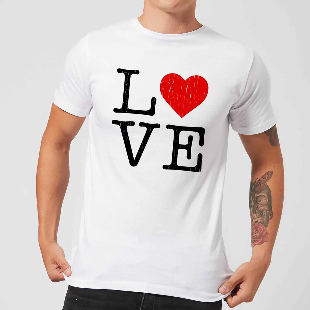Love Heart Textured T-shirt - Wit - S - Wit Afbeelding 1