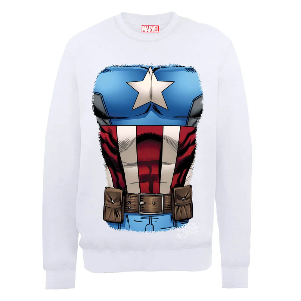 Marvel Avengers Assemble Captain America Chest Trui - Wit - S - Wit Afbeelding 1