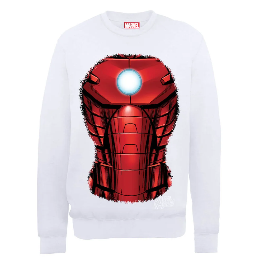 Marvel Avengers Assemble Iron Man Chest Burst Trui - Wit - S - Wit Afbeelding 1