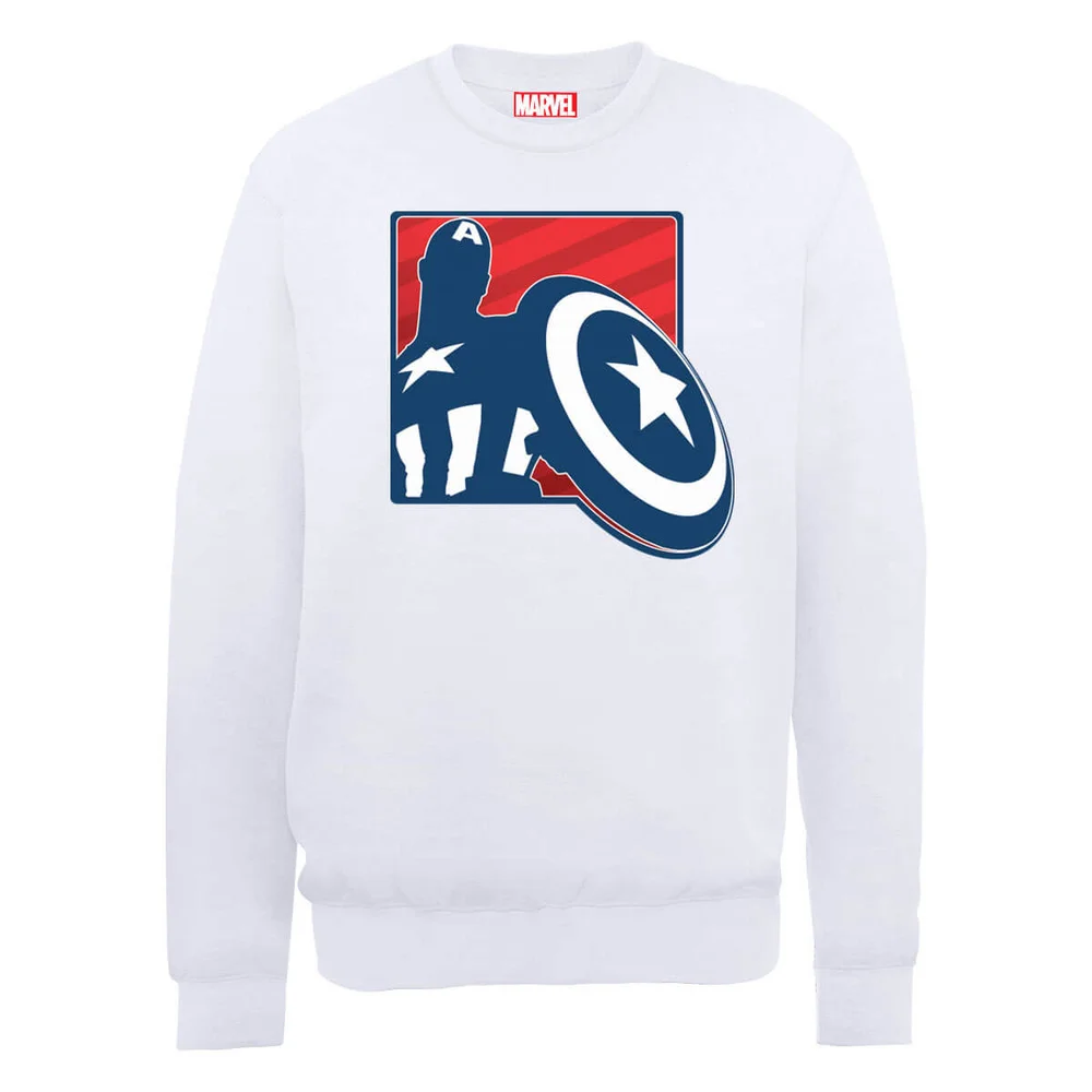 Marvel Avengers Assemble Captain America Badge Trui - Wit - S - Wit Afbeelding 1