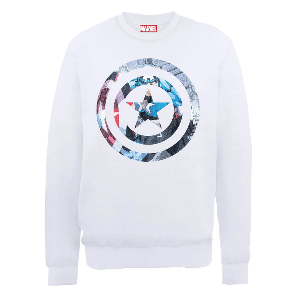 Marvel Avengers Assemble Captain America Shield Montage Trui - Wit - S - Wit Afbeelding 1
