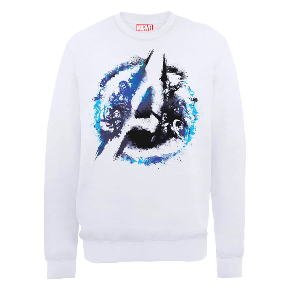 Marvel Avengers Assemble Flared Logo Trui - Wit - S Afbeelding 1