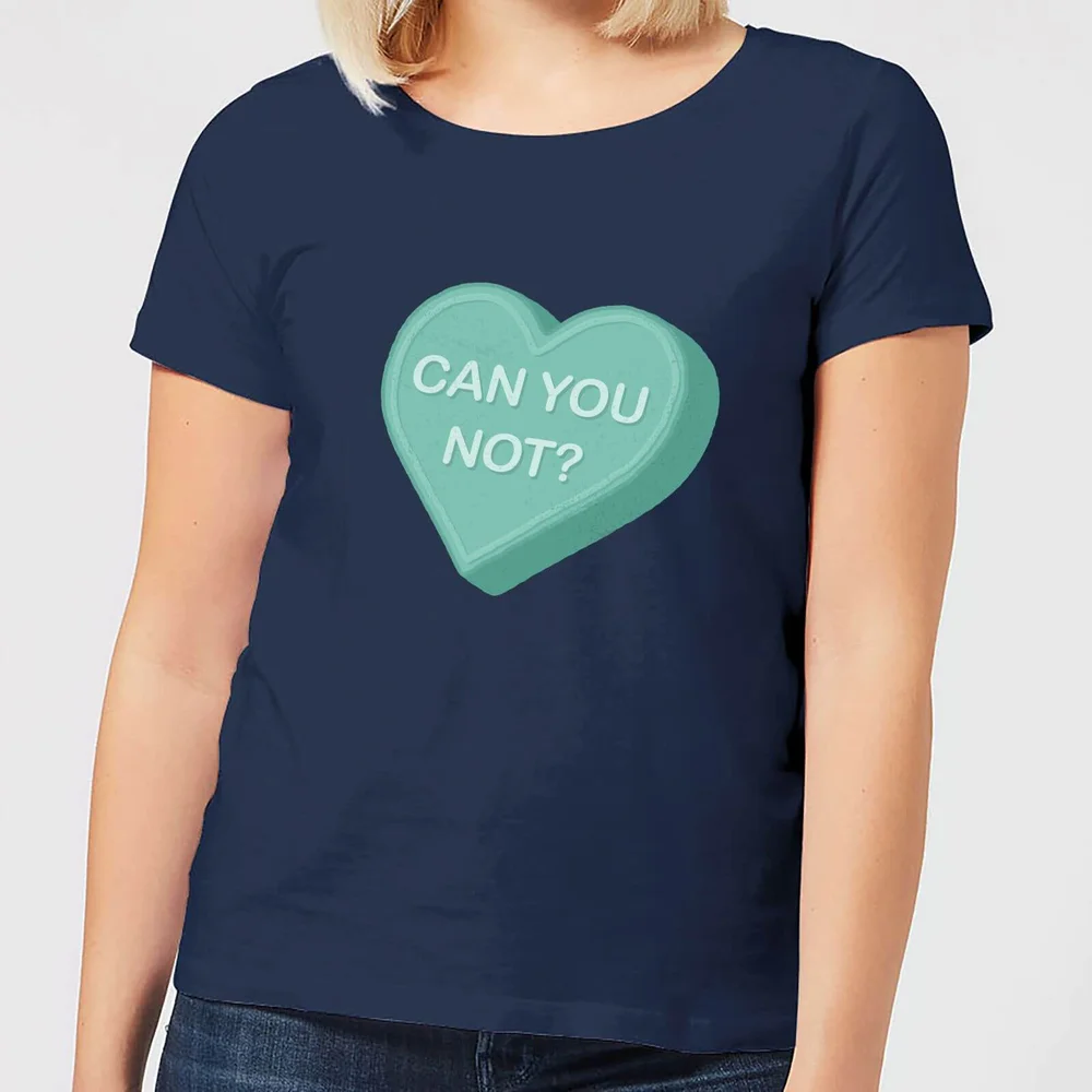 Can You Not Dames T-shirt - Navy - S - Navy blauw Afbeelding 1