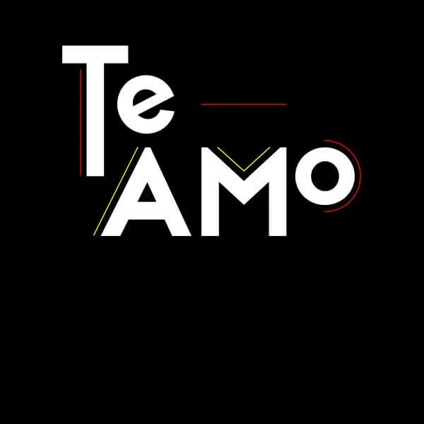 Te Amo Block Dames T-shirt - Zwart