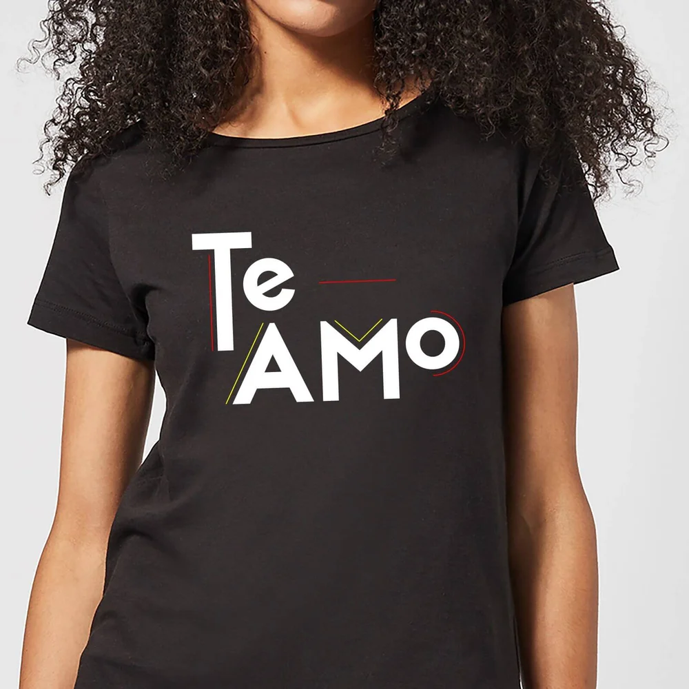 Te Amo Block Dames T-shirt - Zwart - 3XL Afbeelding 1