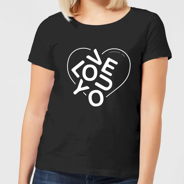Love You Jumble Dames T-shirt - Zwart
