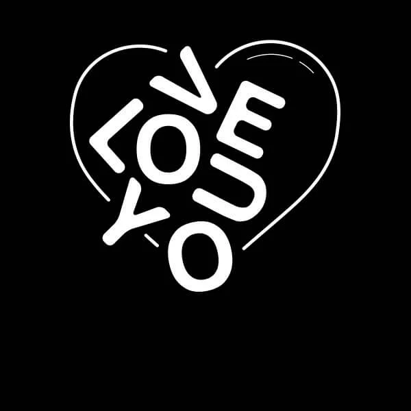 Love You Jumble Dames T-shirt - Zwart