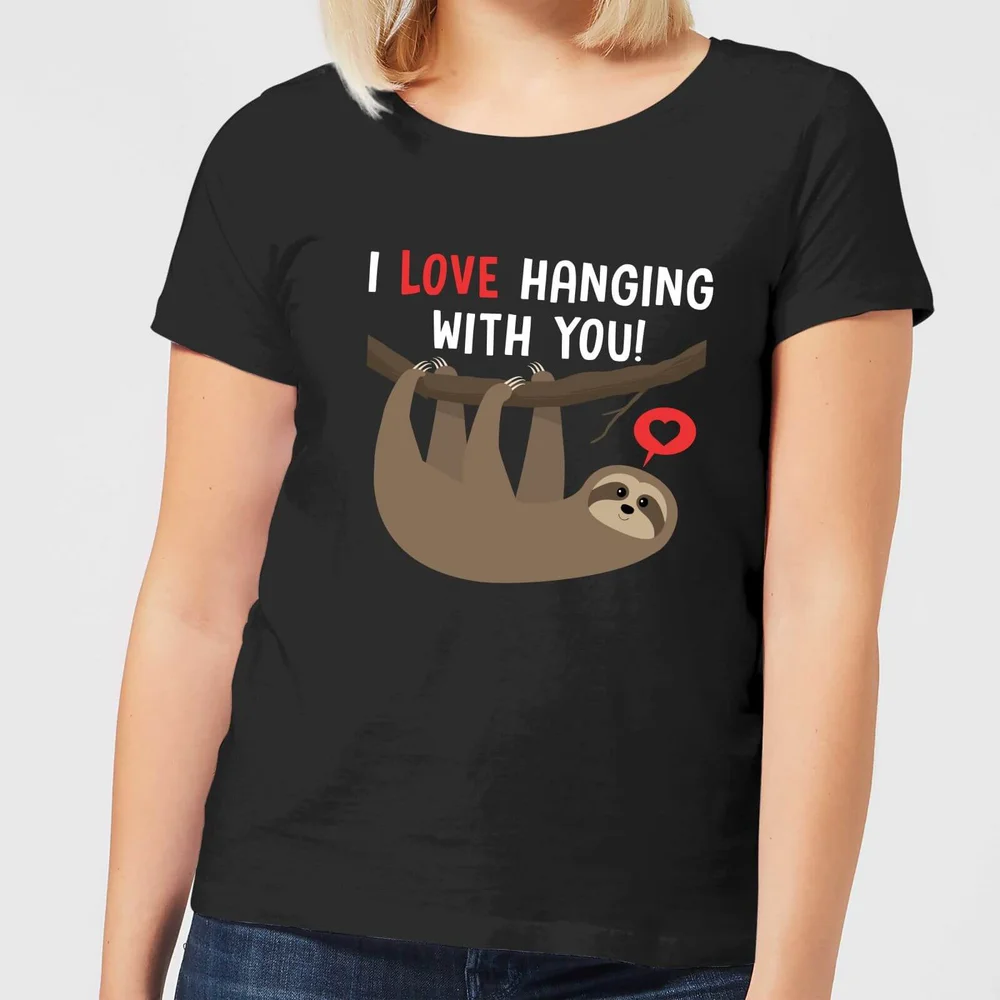I Love Hanging With You Dames T-shirt - Zwart - 3XL Afbeelding 1