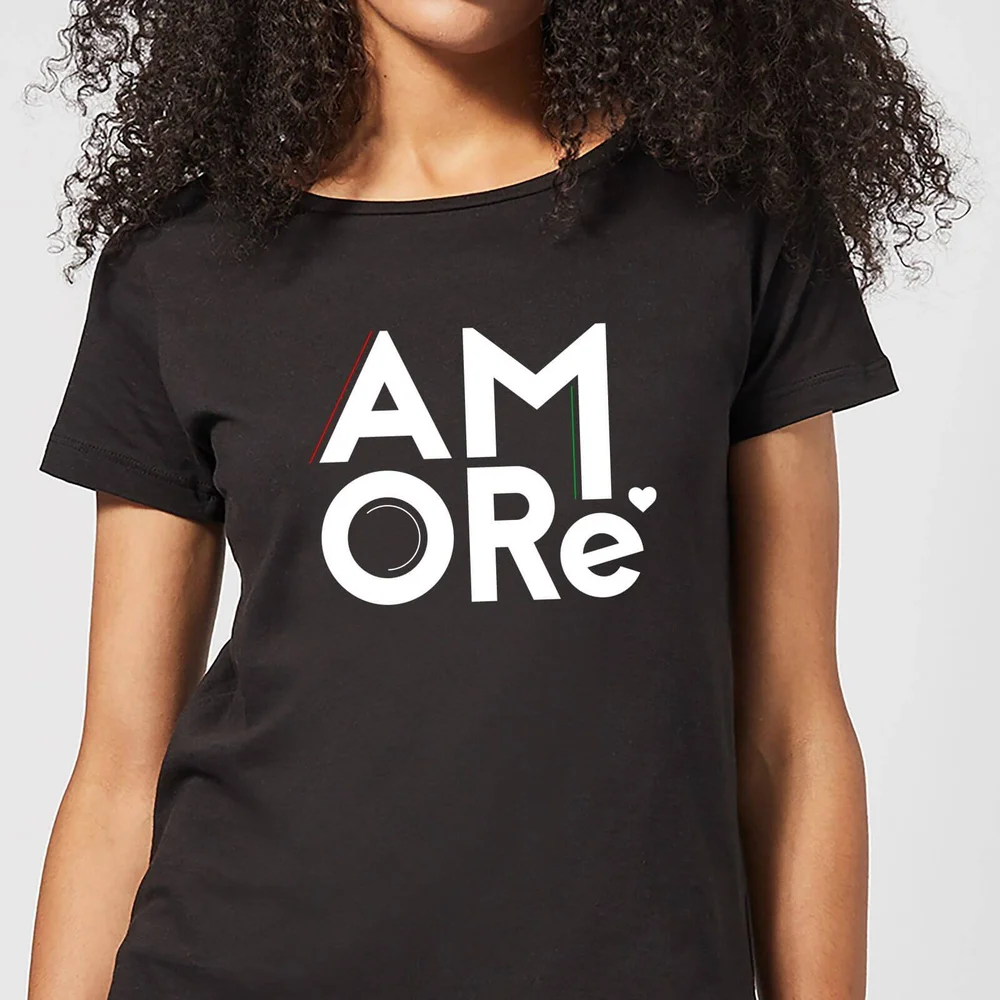 Amore Dames T-shirt - Zwart - 3XL Afbeelding 1