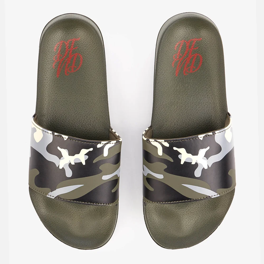 DFND Men's Ealing Sliders - Khaki Camo - UK 7 - Groen Afbeelding 1