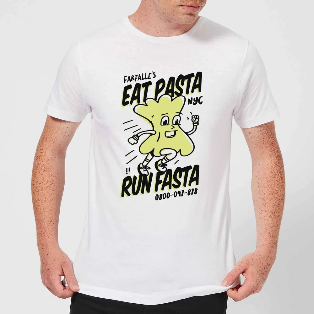 Eat Pasta Run Fasta T-shirt - Wit - S Afbeelding 1