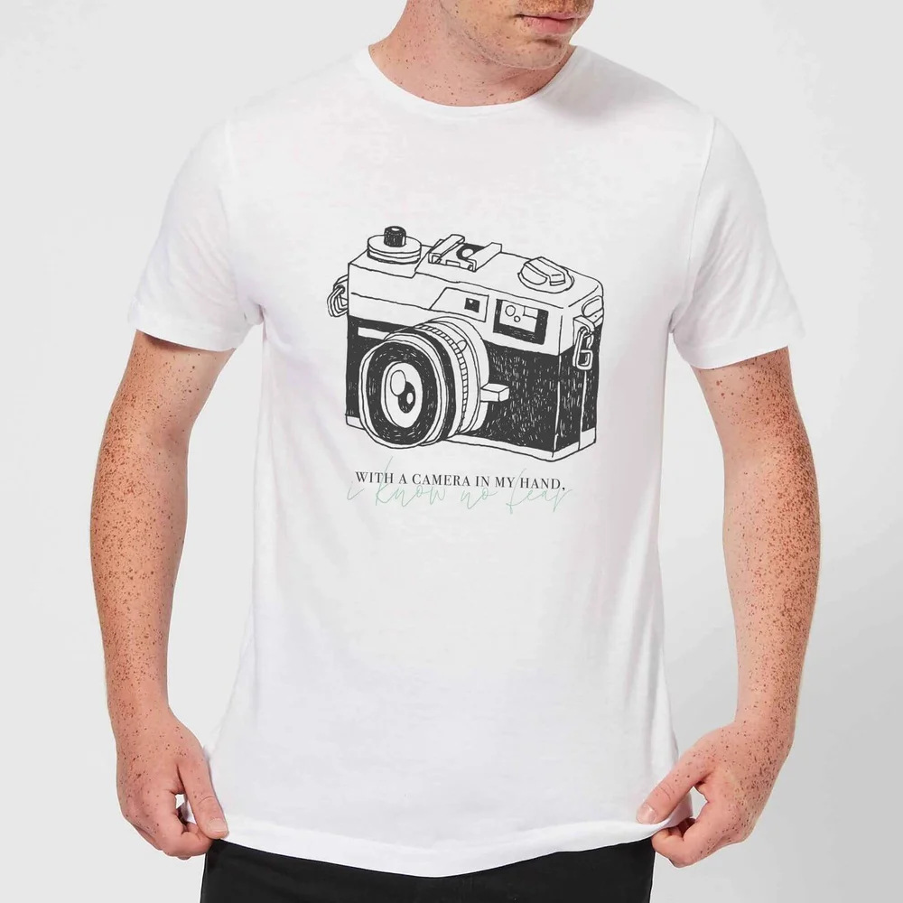 With A Camera In My Hand, I Know No Fear T-shirt - Wit - S - Wit Afbeelding 1