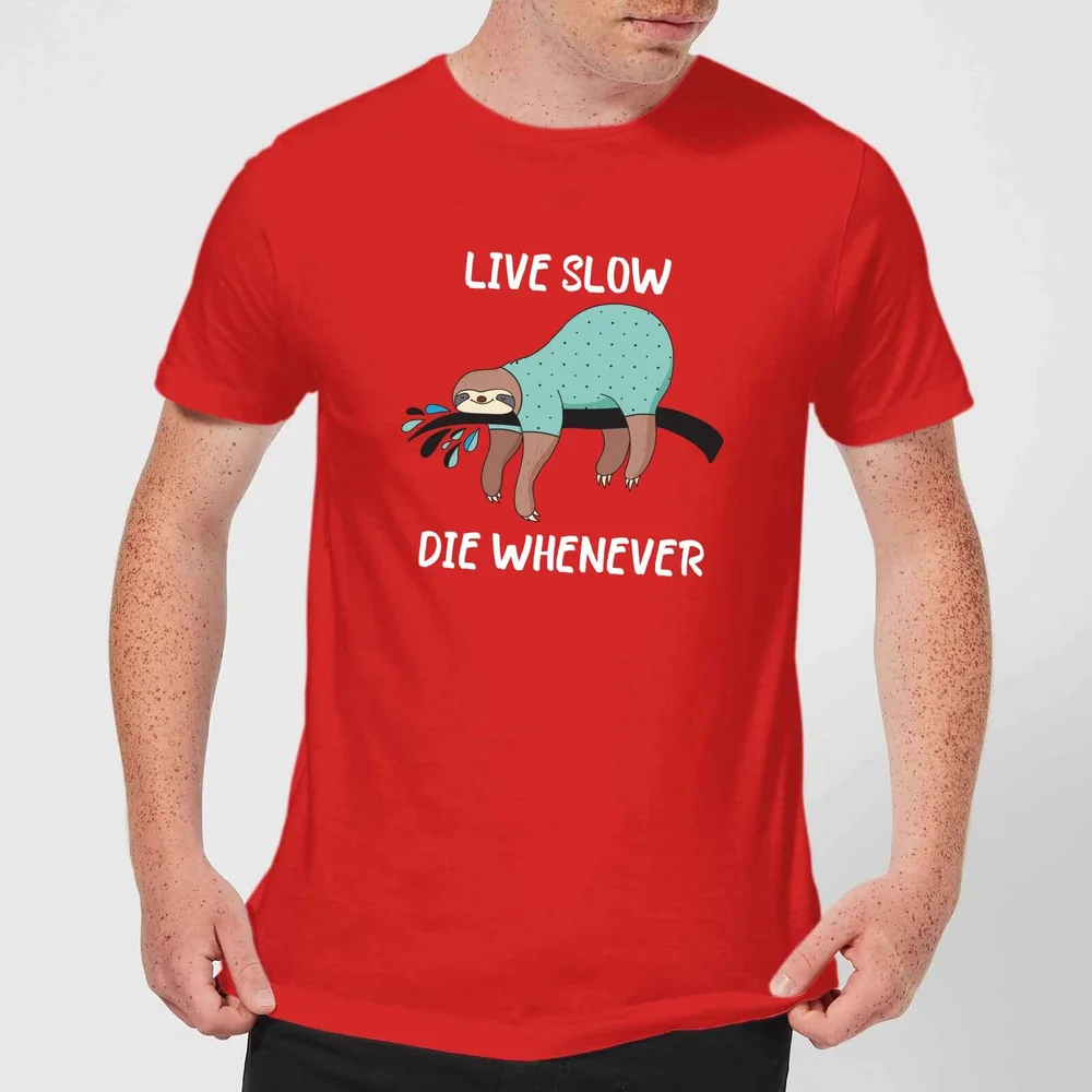 Live Slow Die Whenever T-shirt - Rood - S - Rood Afbeelding 1