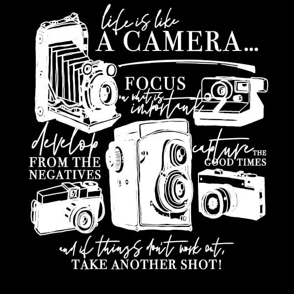 Life Is Like A Camera Dames T-shirt - Zwart