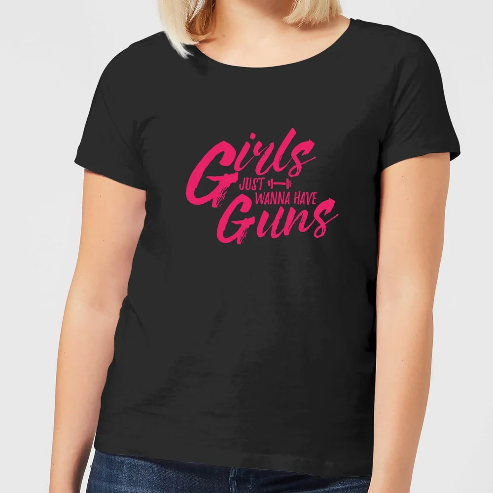 Girls Just Wanna Have Guns Dames T-shirt - Zwart - 3XL Afbeelding 1