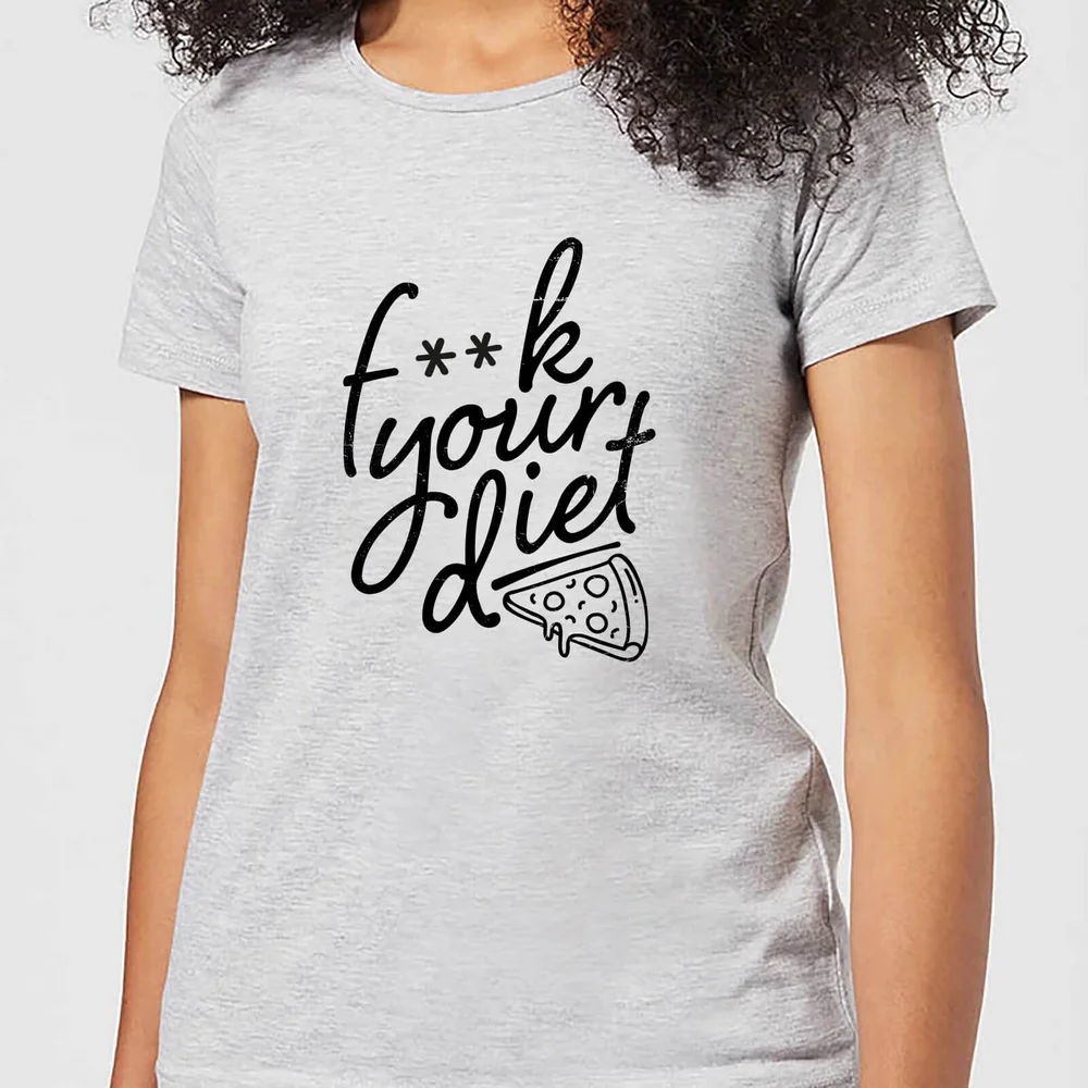 F**k Your Diet Dames T-shirt - Grijs - S - Grijs Afbeelding 1
