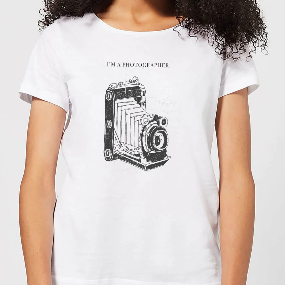 Photography Vintage Scribble Dames T-shirt - Wit - S - Wit Afbeelding 1