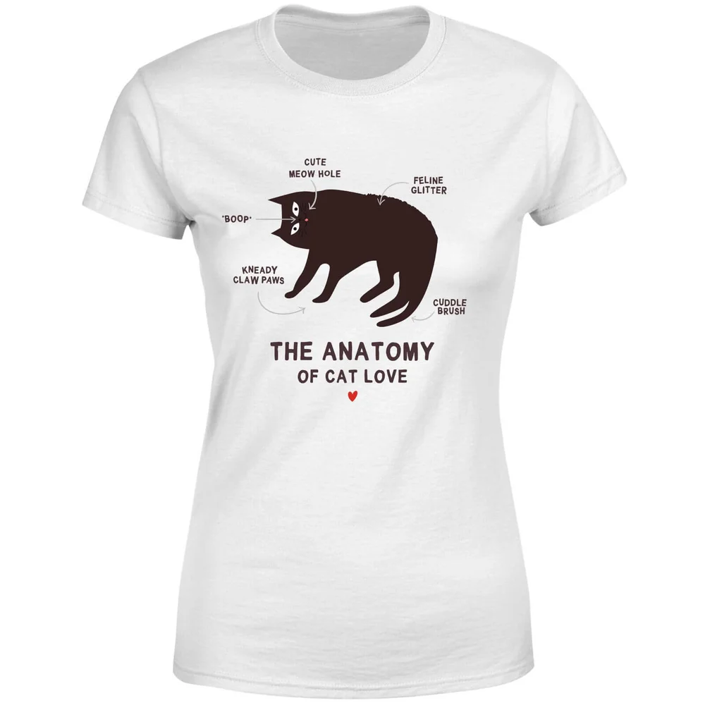 The Anatomy Of Cat Love Dames T-shirt - Wit - S - Wit Afbeelding 1