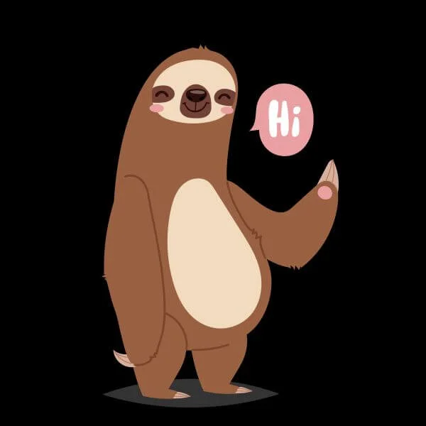 Sloth Hi Dames T-shirt - Zwart