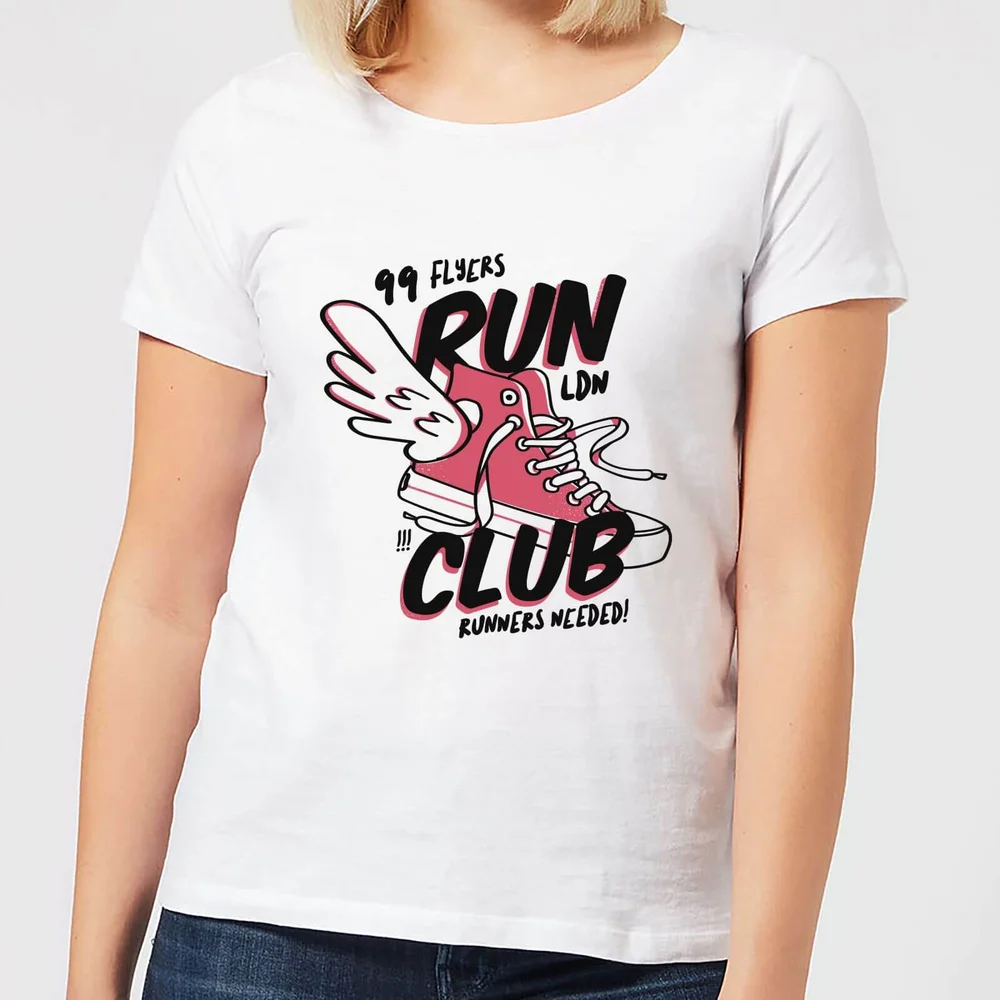 Run Club 99 Dames T-shirt - Wit - S - Wit Afbeelding 1