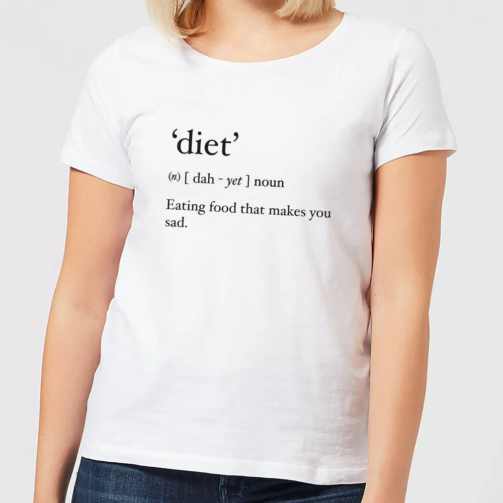 Dictionary Diet 'Makes You Sad' Dames T-shirt - Wit - S - Wit Afbeelding 1