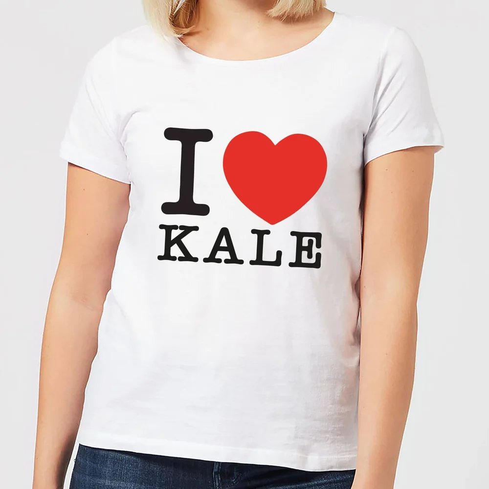 I Heart Kale Dames T-shirt - Wit - S - Wit Afbeelding 1