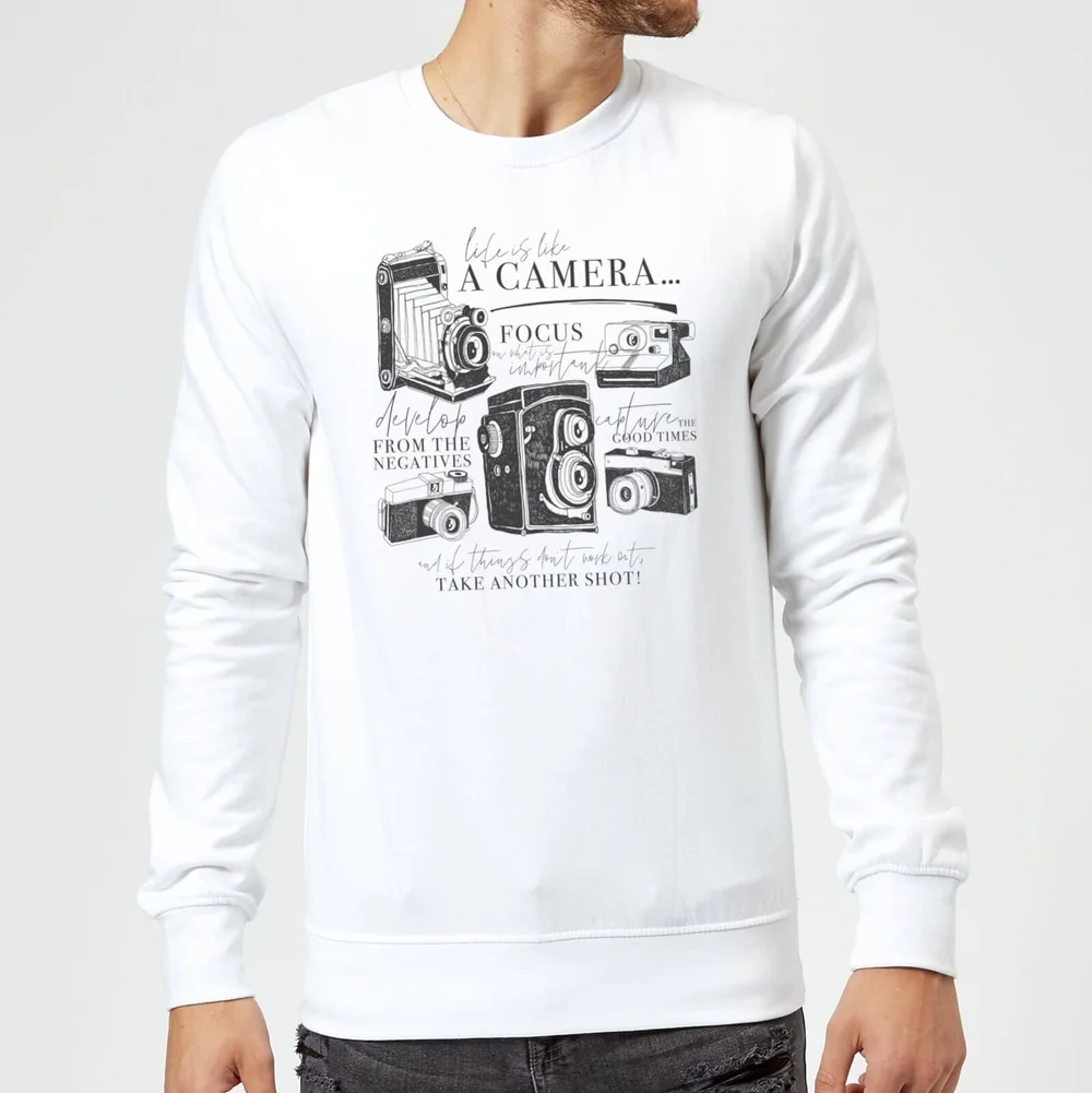 Life Is Like A Camera Trui - Wit - S - Wit Afbeelding 1