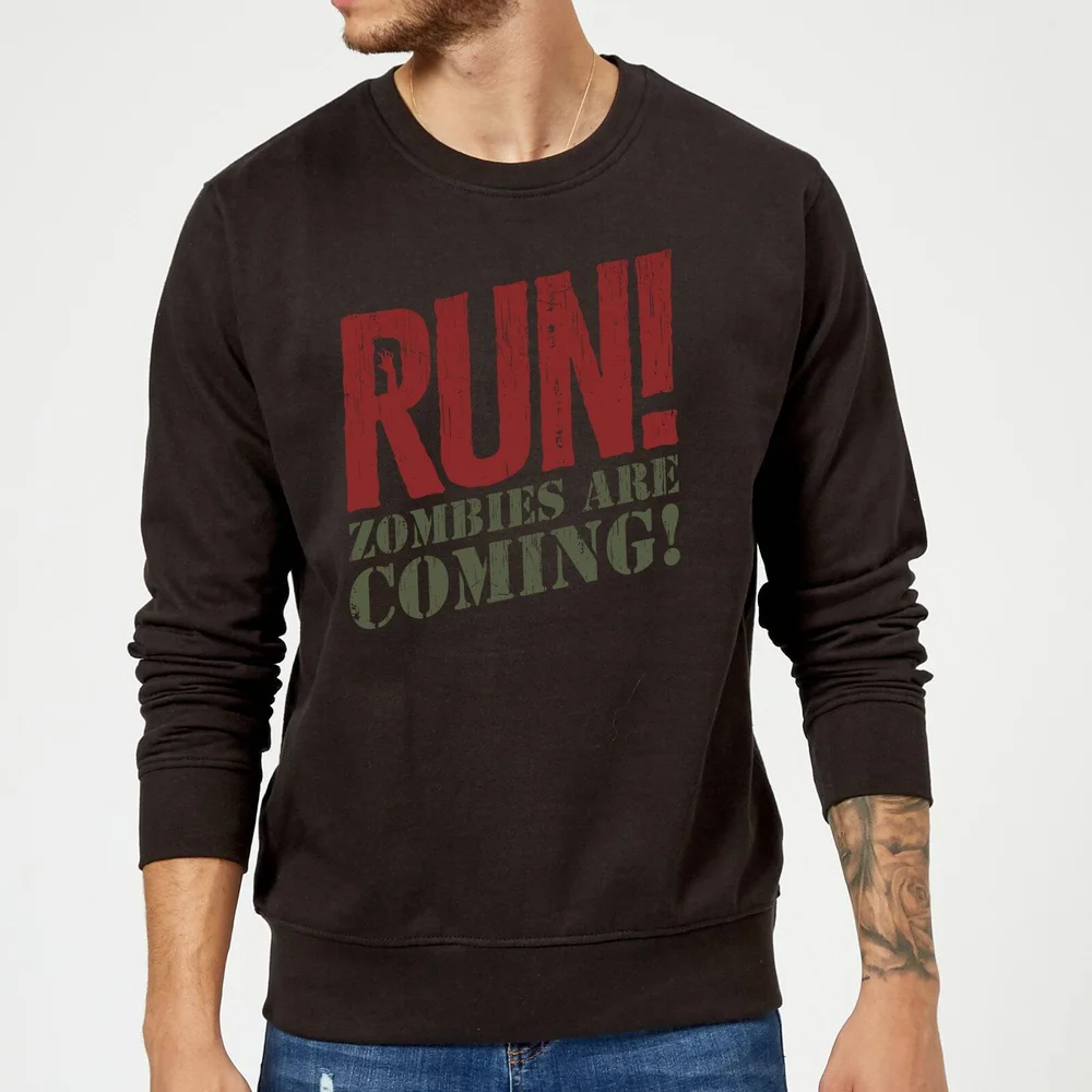 RUN! Zombies Are Coming! Trui - Zwart - S - Zwart Afbeelding 1