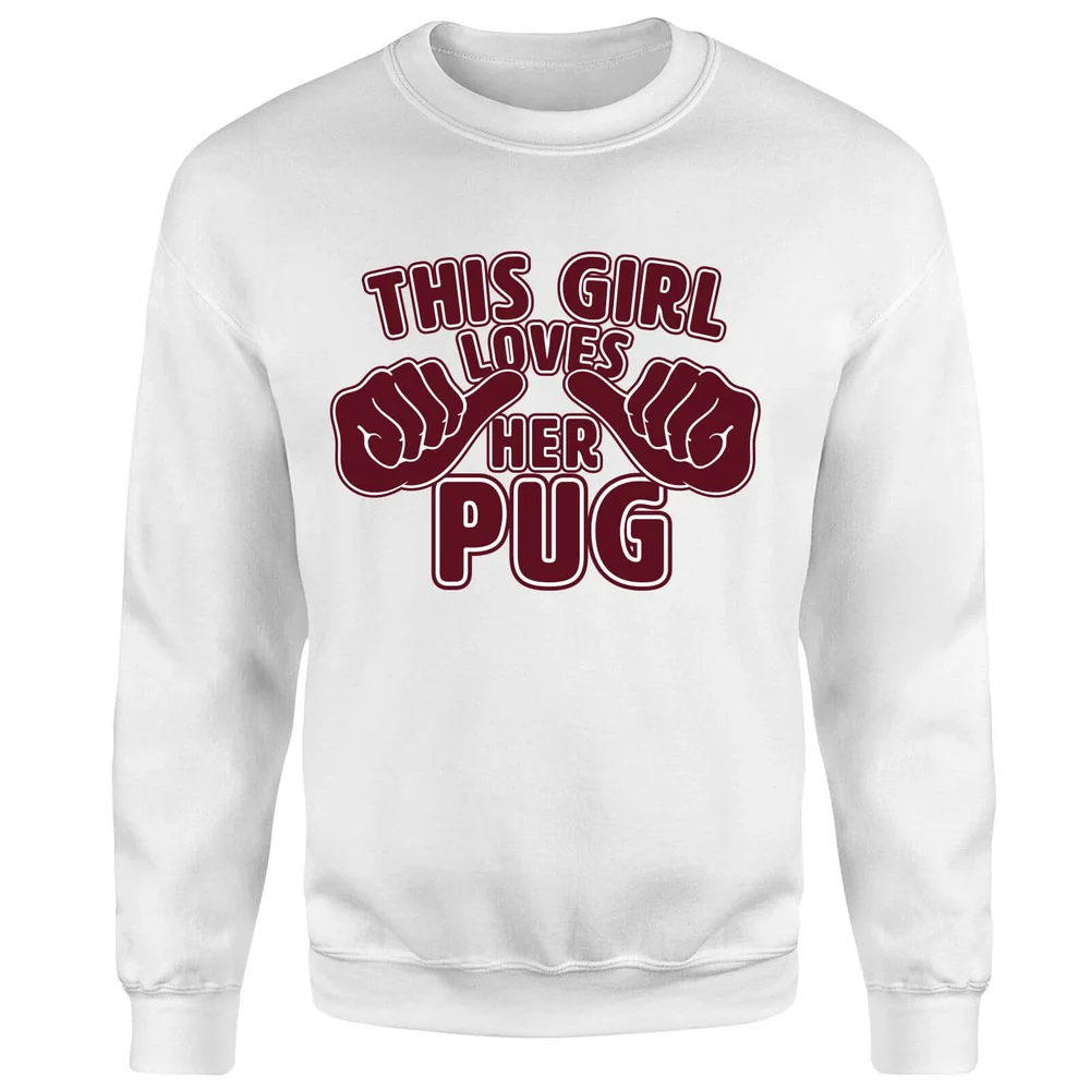 This Girl Loves Her Pug Trui - Wit - S - Wit Afbeelding 1