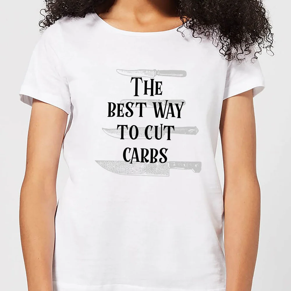 The Best Way To Cut Carbs Dames T-shirt - Wit - S - Wit Afbeelding 1