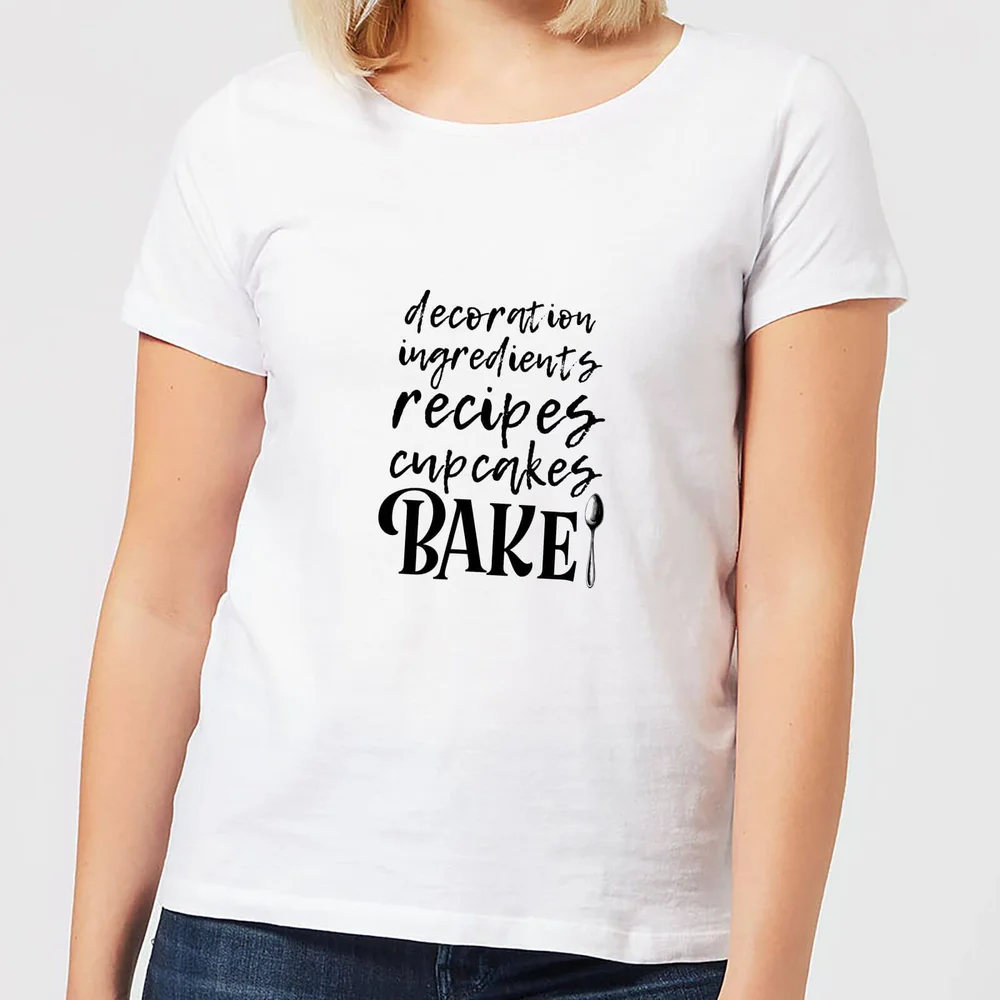 Baking Words Dames T-shirt - Wit - S - Wit Afbeelding 1