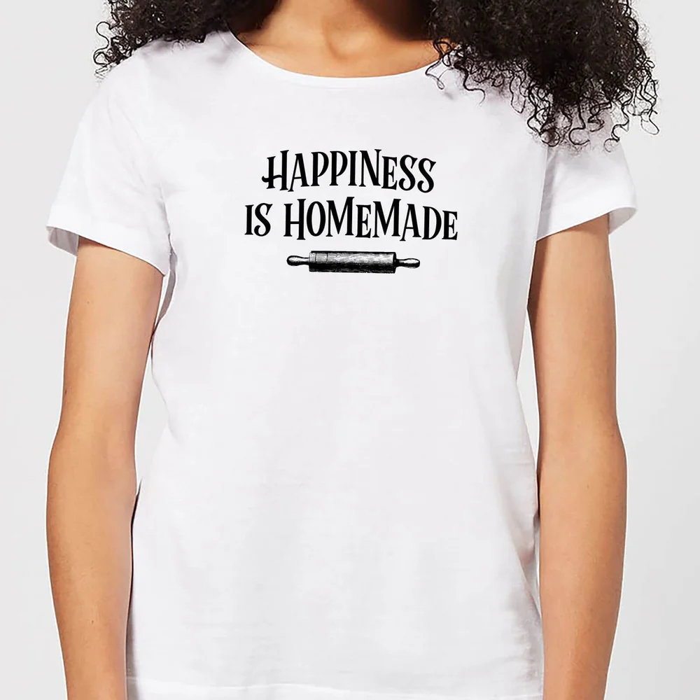 Happiness Is Homemade Dames T-shirt - Wit - S - Wit Afbeelding 1