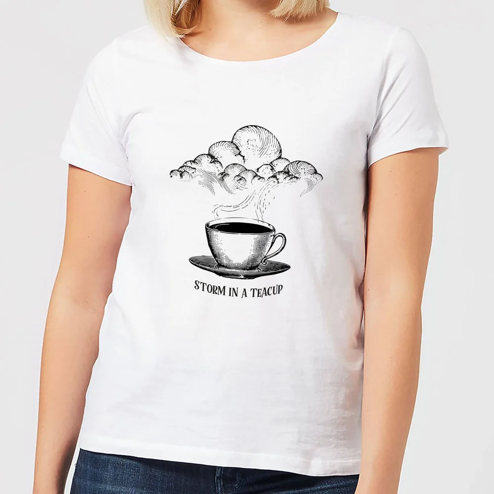 Storm In A Teacup Dames T-shirt - Wit - S - Wit Afbeelding 1