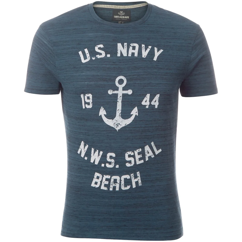 Threadbare Men's Seal Beach T-Shirt - Denim - S - Blauw Afbeelding 1