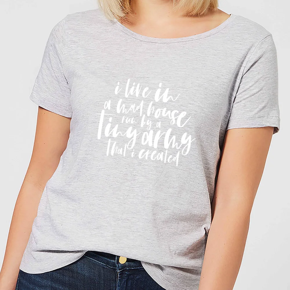 I Live In A Mad House Women's T-Shirt - Grey - L - Grijs Afbeelding 1