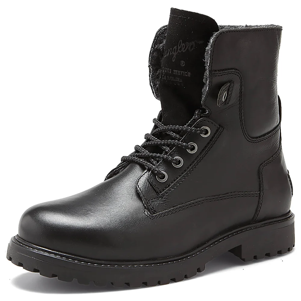 Wrangler Men's Aviator Roll Down Suede Lace Up Boots - Black - UK 9/EU 43 Afbeelding 1