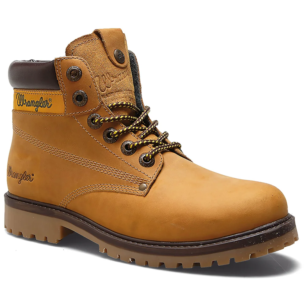 Wrangler Men's Hunter Leather Lace Up Boots - Camel - UK 6/EU 40 - Tan Afbeelding 1