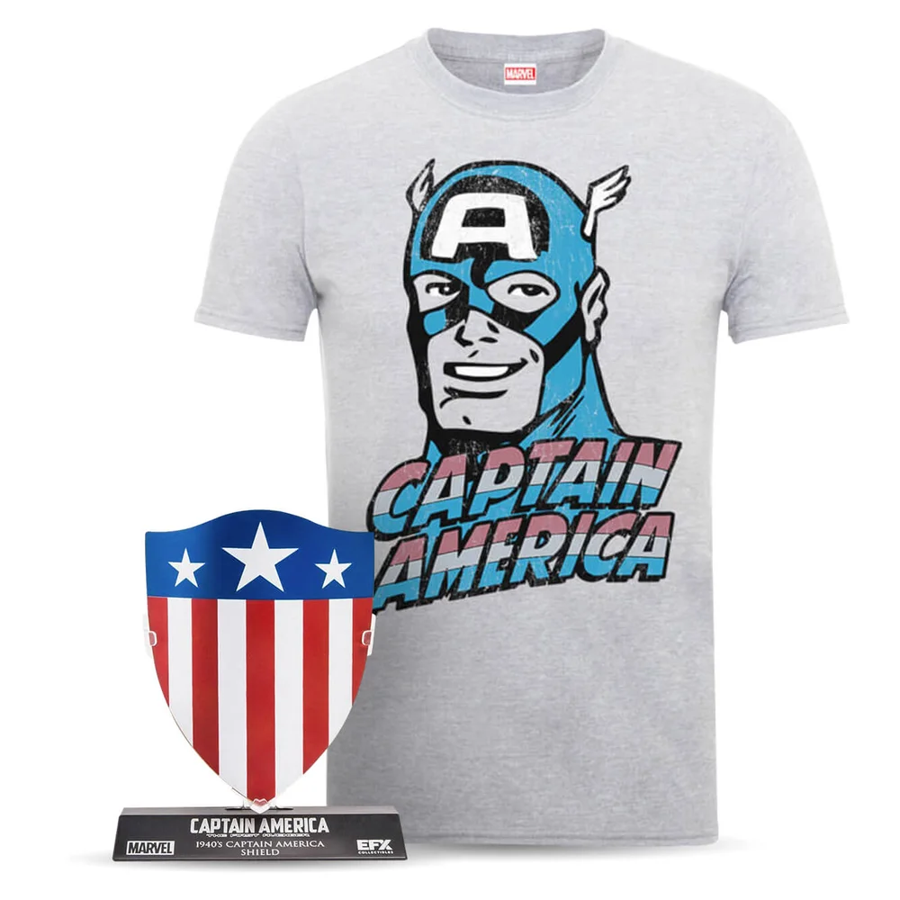 Marvel Captain America T-shirt en Shield Bundel - S Afbeelding 1
