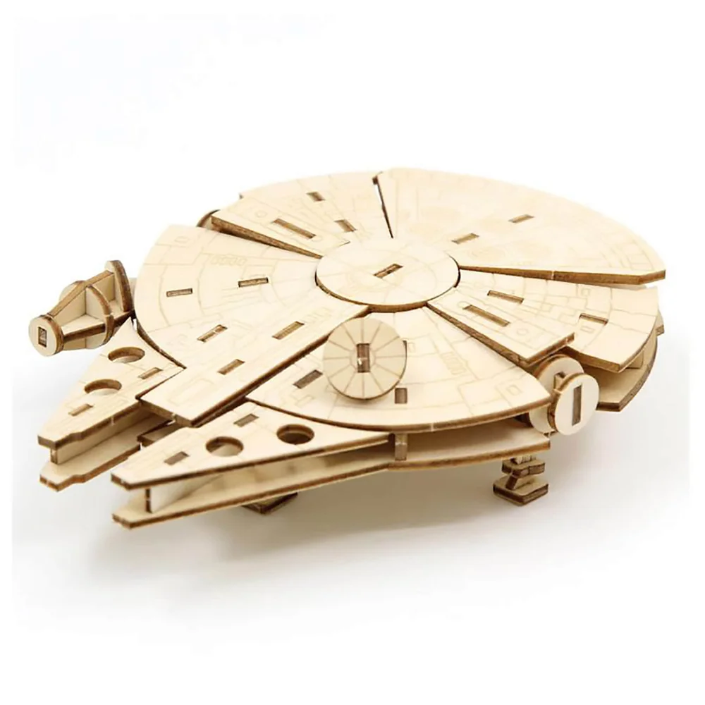 Incredibuilds Star Wars Millennium Falcon 3D Wooden Model Kit Afbeelding 1