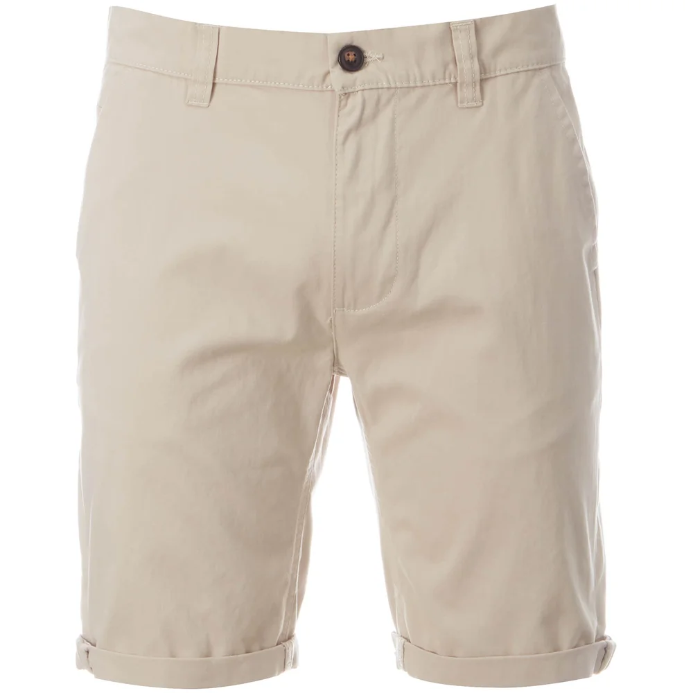 D-Struct Men's Miko Chino Shorts - Stone - S - Steen Afbeelding 1