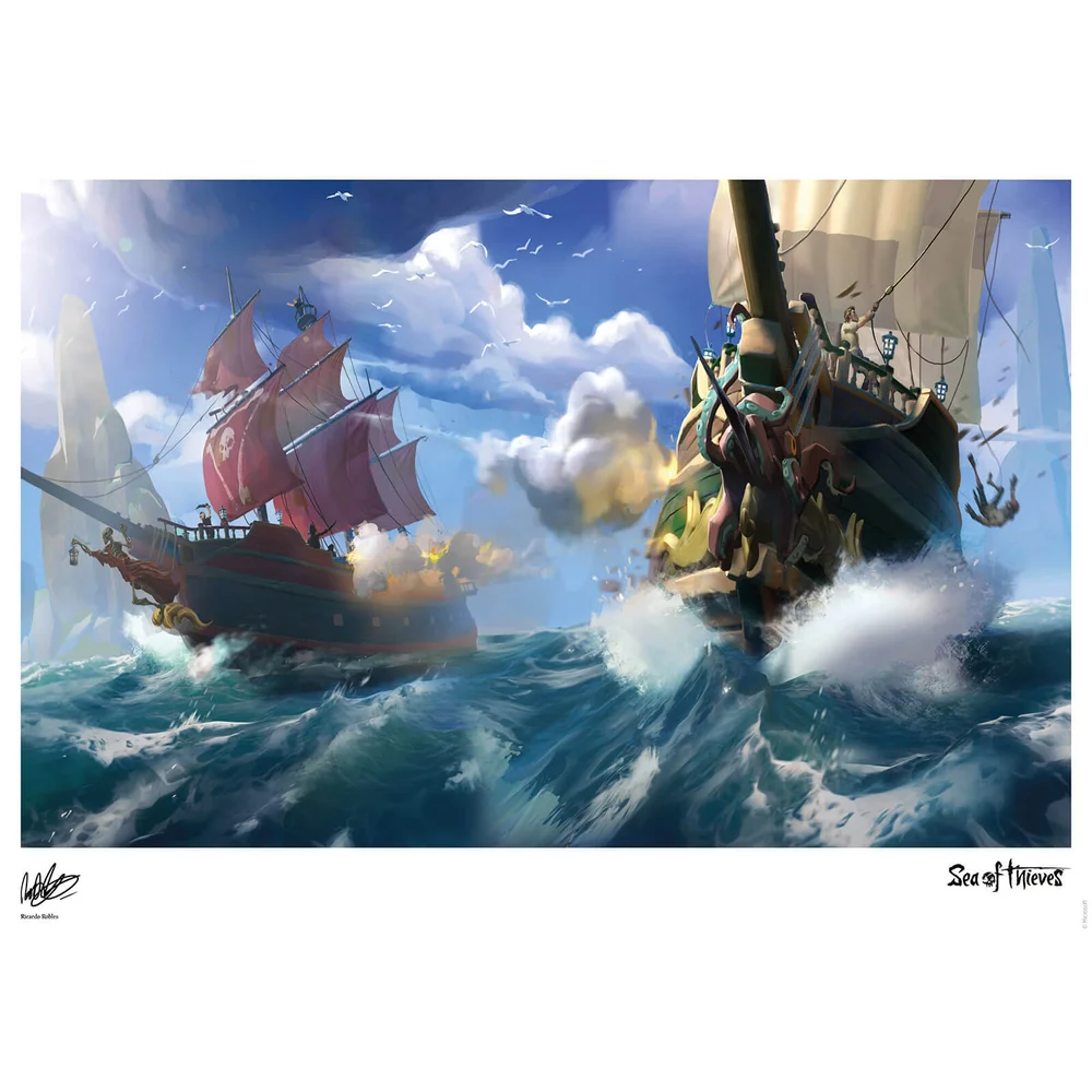 Sea Of Thieves - Broadsides at noon Limited Edition kunstdruk afmetingen 41,91 x 29,72 cm Afbeelding 1