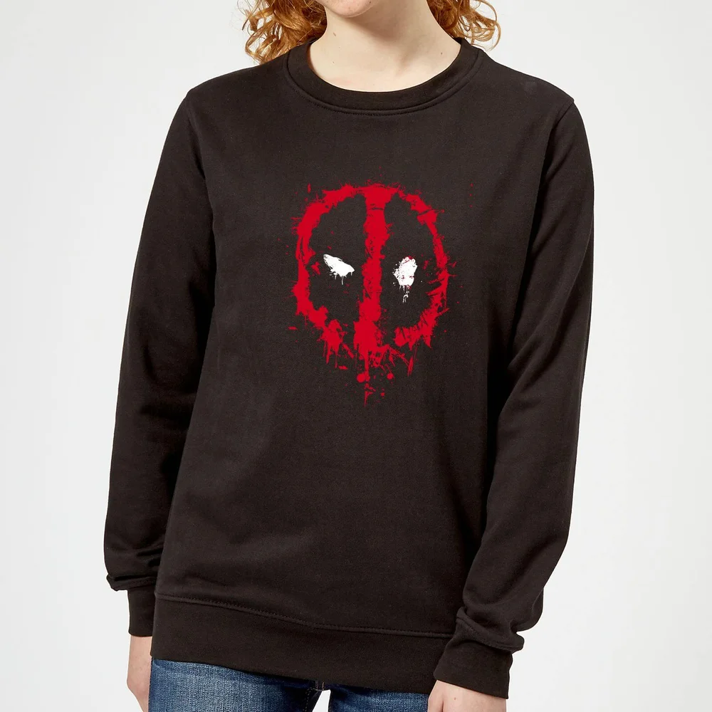 Marvel Deadpool Splat Face Dames Trui - Zwart - S Afbeelding 1