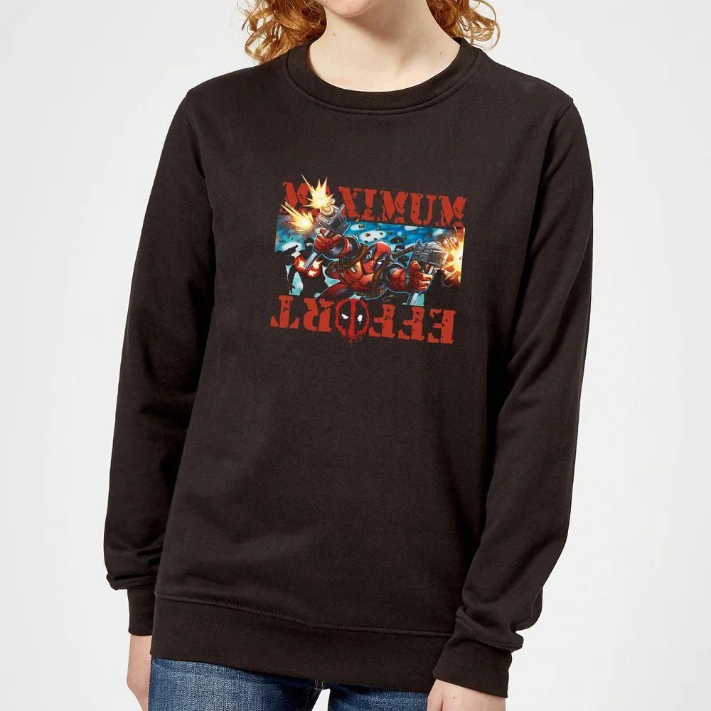 Marvel Deadpool Maximum Effort Dames Trui - Zwart - S Afbeelding 1