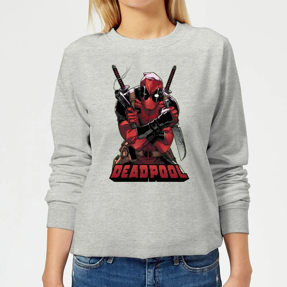 Marvel Deadpool Ready For Action Dames Trui - Grijs - 3XL - Grijs Afbeelding 1