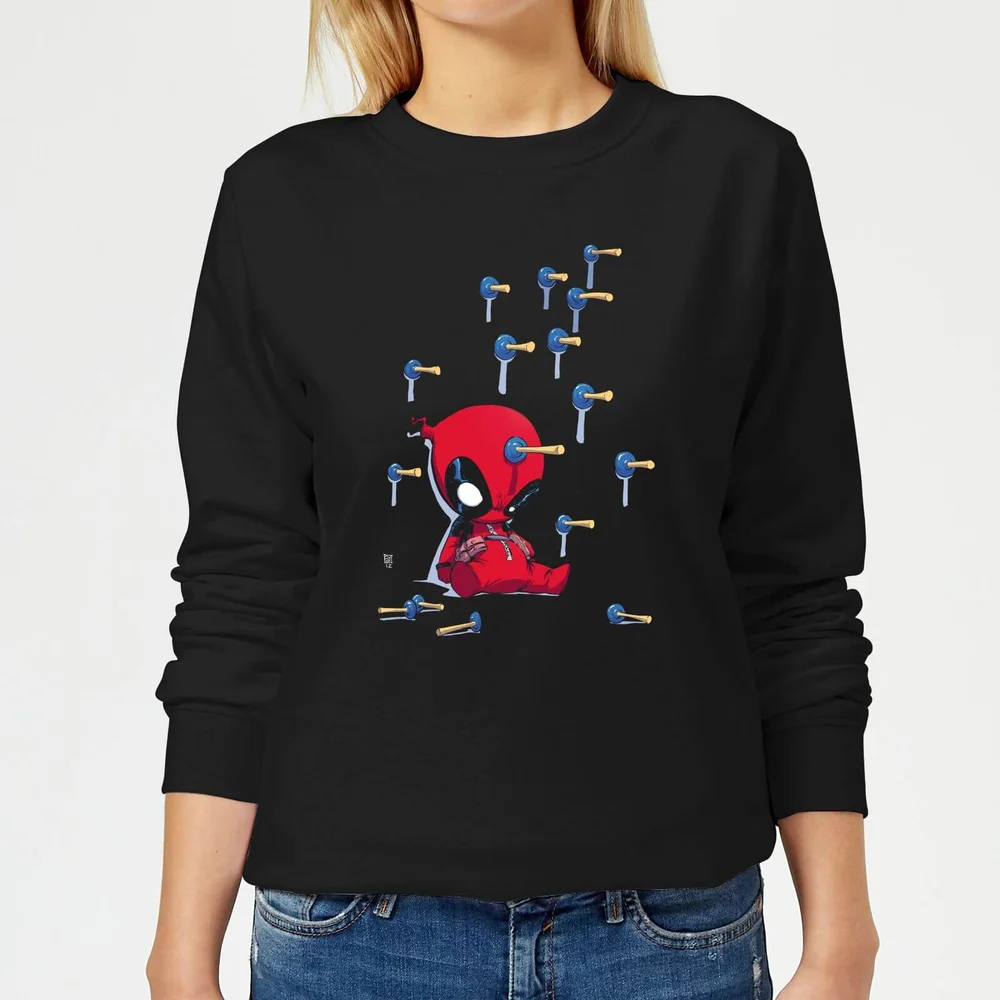 Marvel Deadpool Cartoon Knockout Dames Trui - Zwart - S Afbeelding 1