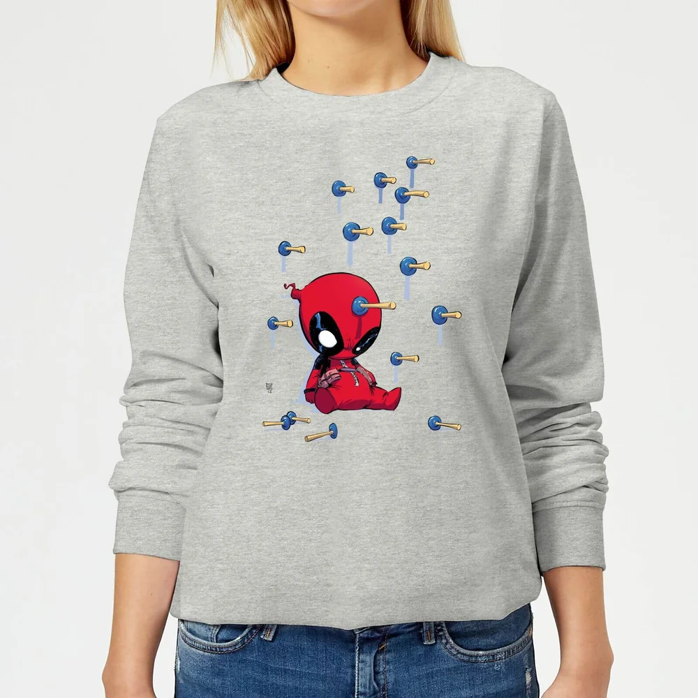 Marvel Deadpool Cartoon Knockout Dames Trui - Grijs - 3XL - Grijs Afbeelding 1