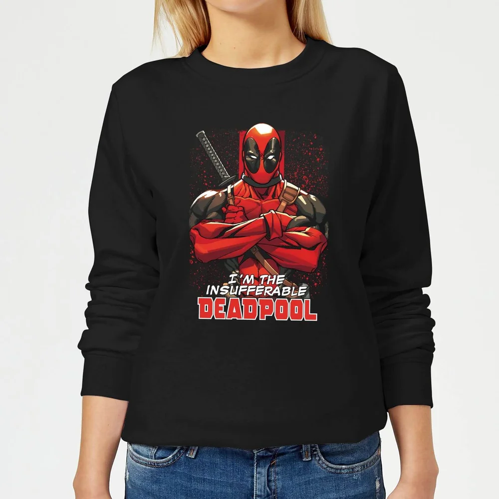 Marvel Deadpool Crossed Arms Dames Trui - Zwart - S Afbeelding 1