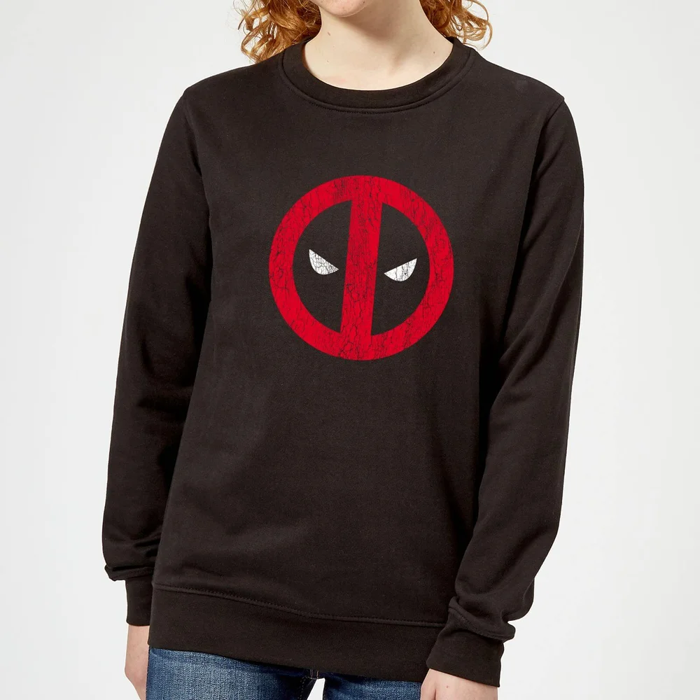 Marvel Deadpool Gebarsten Logo Dames Trui - Zwart - S Afbeelding 1